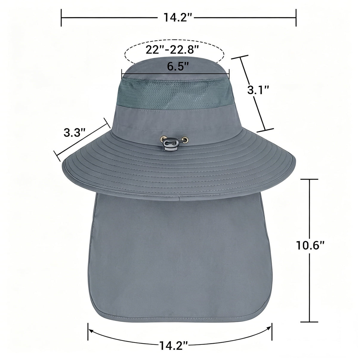 Cowin Fishing Hat,Outdoor UPF50+ Mesh Sun Hat,Wide Brim Fishing Hat with Neck Flap Sun Hat,for Men and Wome
