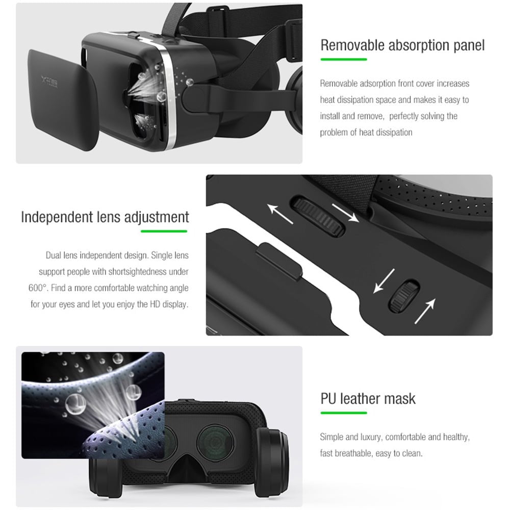 Cowin VR Headset 3D Glasses Virtual Reality Headset for VR Games & 3D Movies, Eye Care System for iPhone and Android Smartphones