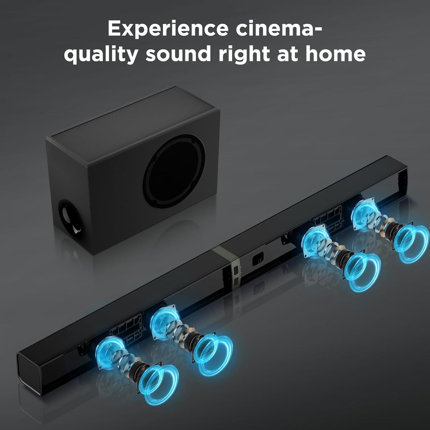 Cowin Sound Bar for Smart TV, 120W Sound Bar with Subwoofer, 2 in 1 Separable Bluetooth 5.0 Soundbar and Deep Bass