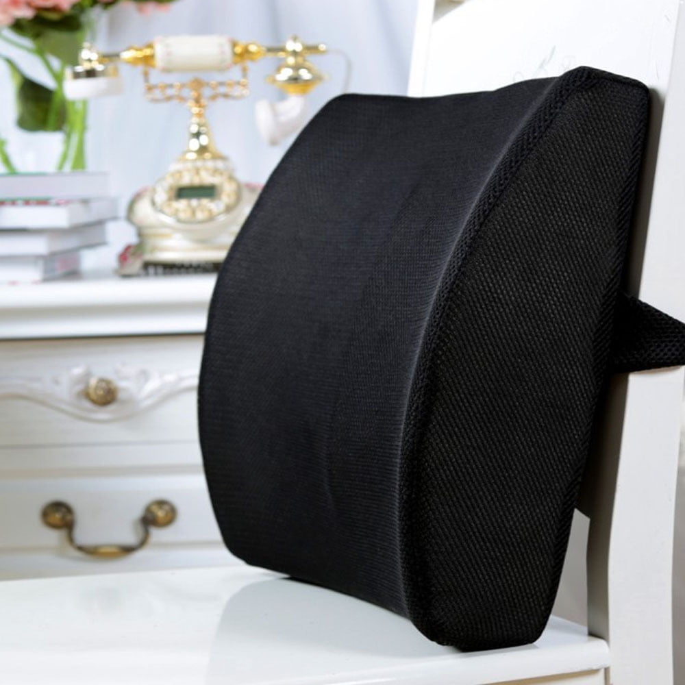 Ergonomic Lumbar Support Pillow - Elevates Lower Back Comfort - Pure Memory Foam - Use in Car or Office Chair - Fits Most Seats - Breathable Mesh - Washable Cover