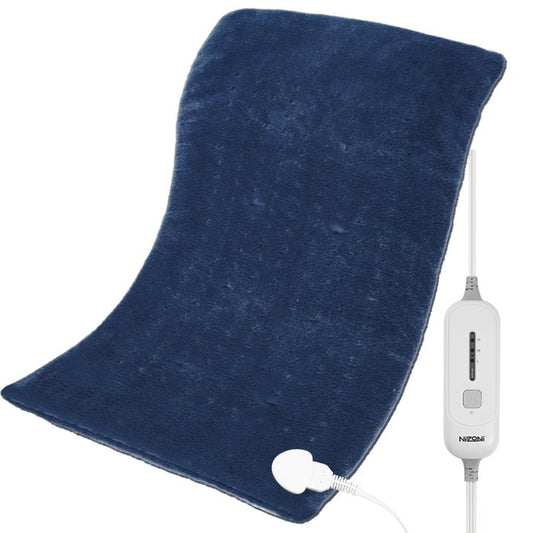 12" x 24" Heating Pad for Back Neck and Shoulder Pain Relief with 3 Heat Settings, Auto Shut Off, Machine Washable, Blue