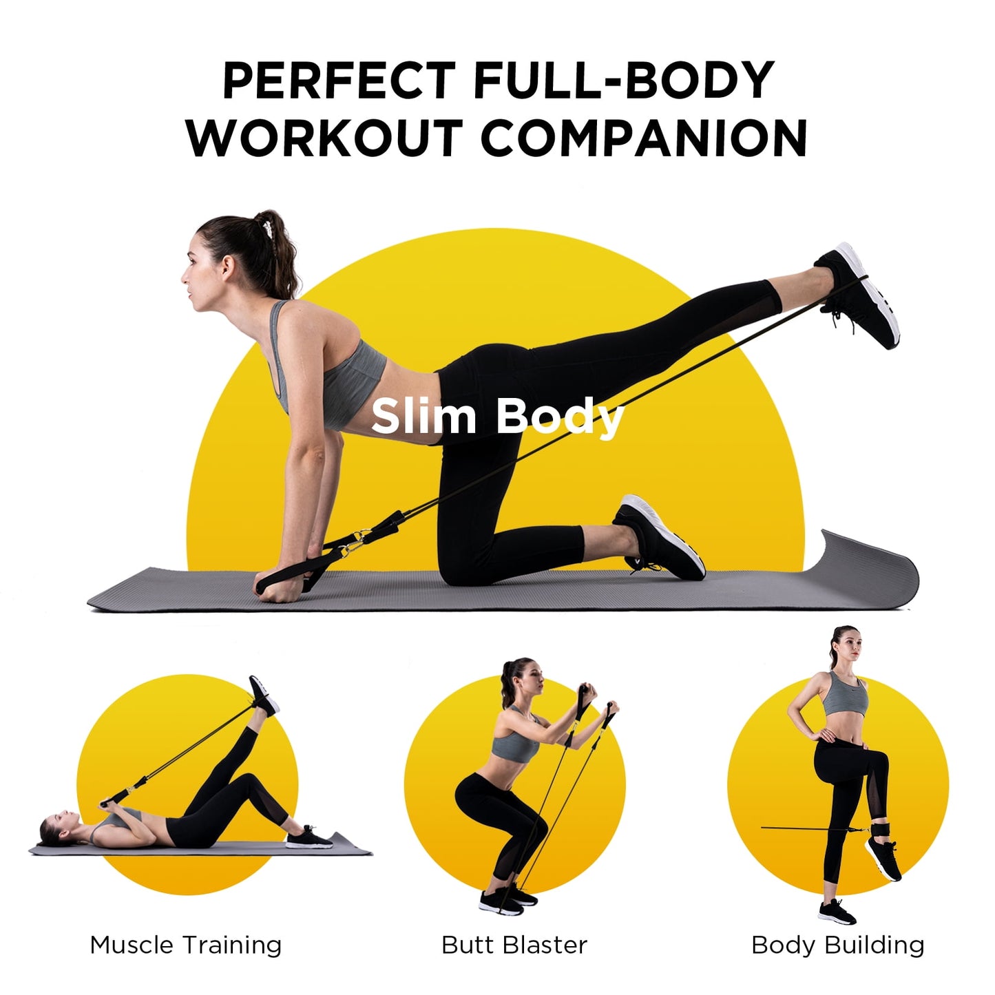 Resistance Exercise Bands Workout up to 150 Lb., Indoor and Outdoor with Door Anchor and Handles for Strength, Slim, Yoga, Home Gym Equipment for Men and Women