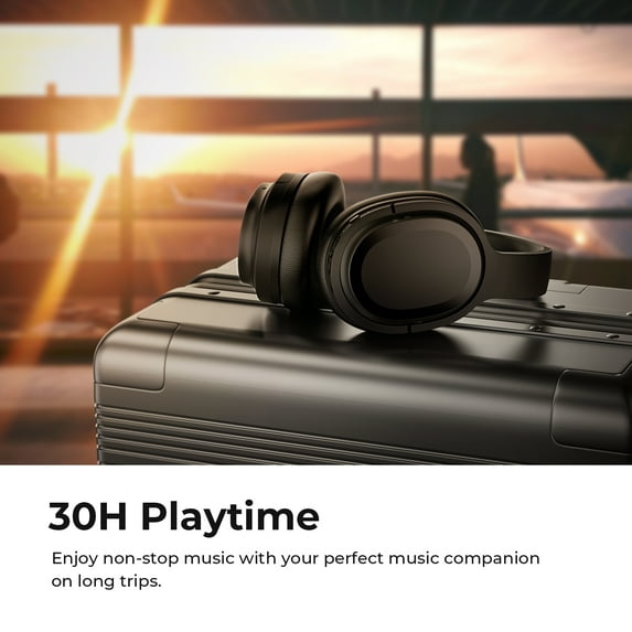 COWIN Active Noise Cancelling Headphones Bluetooth Headphones Wireless Headphones over Ear with Mic/Aptx, Comfortable Protein Earpads 30H Playtime, Foldable Headphones for Travel/Work - Black