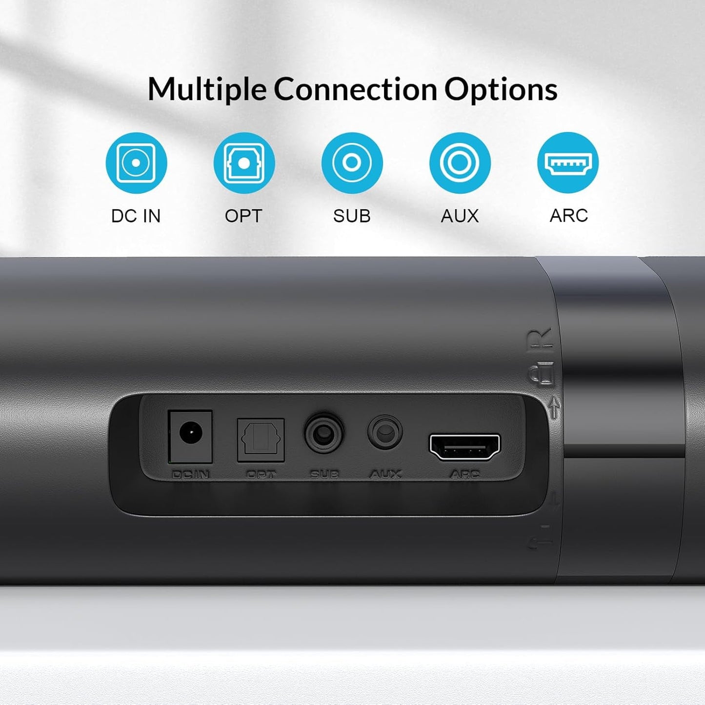 Cowin Sound Bar with Subwoofer, 110W Sound Bar for Smart TV with Adjustable Deep Bass & Volume Boost & 3 EQ Modes, Bluetooth/ARC/Opt/AUX, Detachable Soundbar for TV/PC/Gaming/Projector