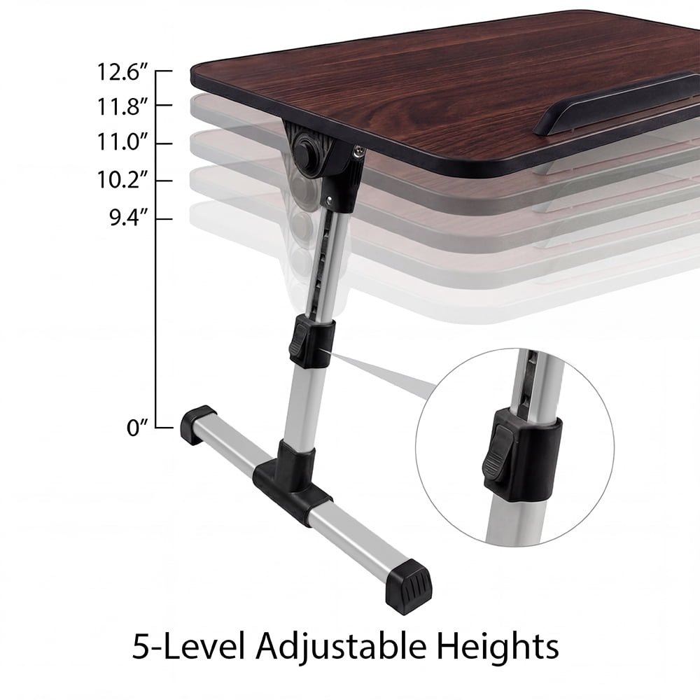 COWIN Laptop Desk Table, Adjustable Laptop Stand, Foldable Lap Desks 20.5×11.82 in(Walnut)