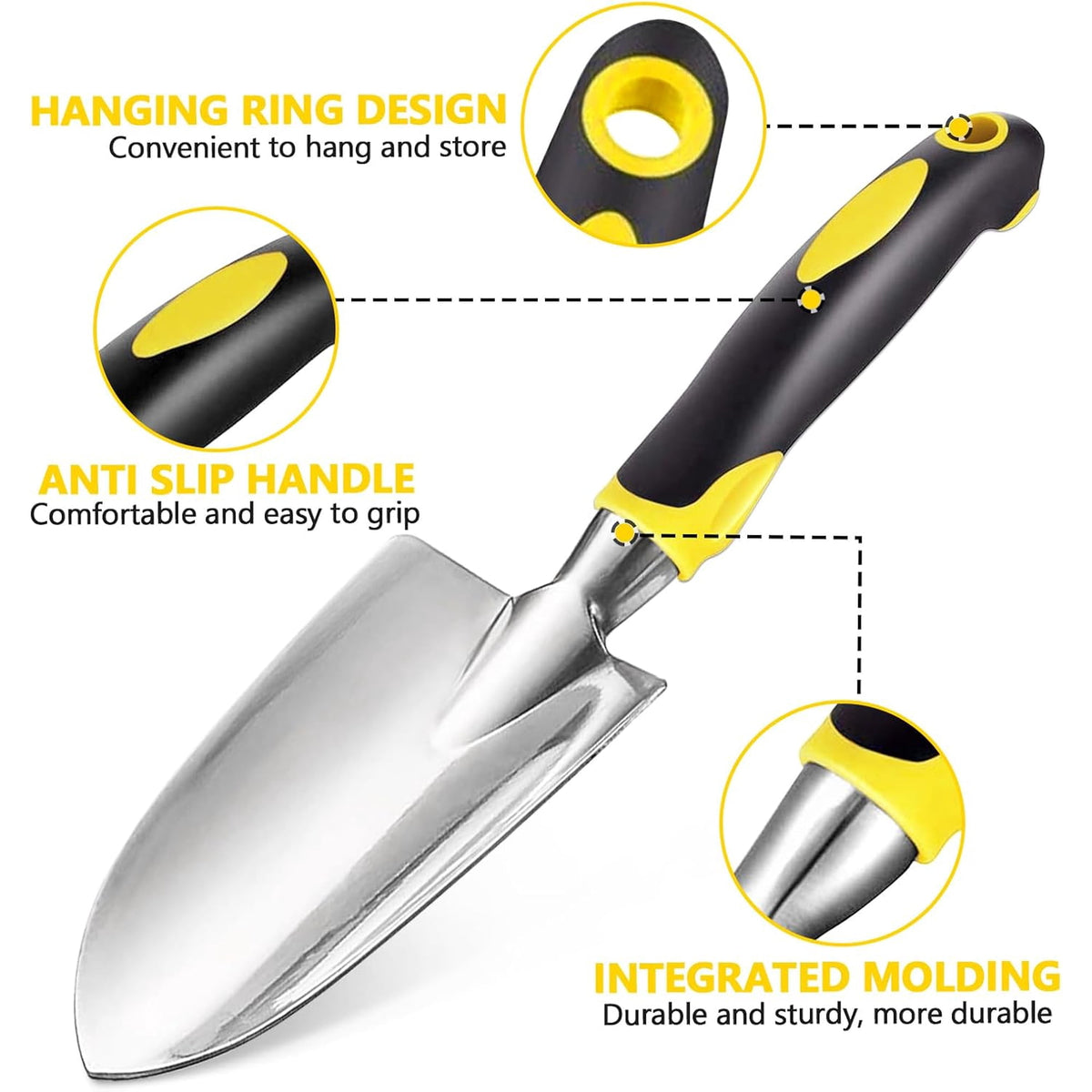 Cowin Garden Tools Set 5 Piece Floral Heavy Duty Gardening Tools with Pruning Shears / Hand Trowel / Transplanter / Hand Rake / Gardening Gloves, Delicate Garden Gift