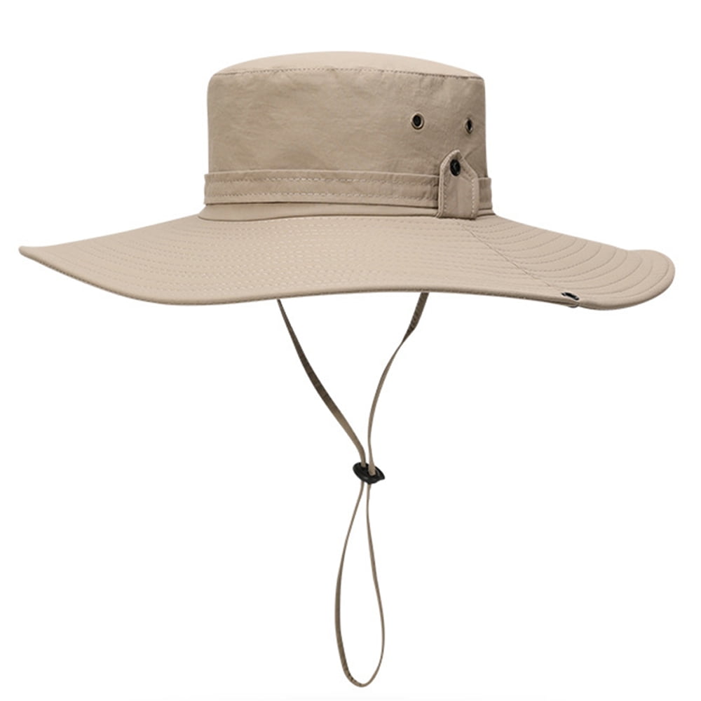 Cowin Sun Hat for Men Sun Protection Wide Brim Bucket Hat Waterproof Breathable Packable Boonie Hat for Fishing Khaki