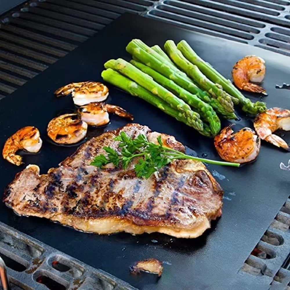 Aedavey BBQ Grill Mat Set of 5 Baking Mats Resuable Non-Stick Works on Electric Grill Gas Charcoal BBQ 15.75 x 13 inch