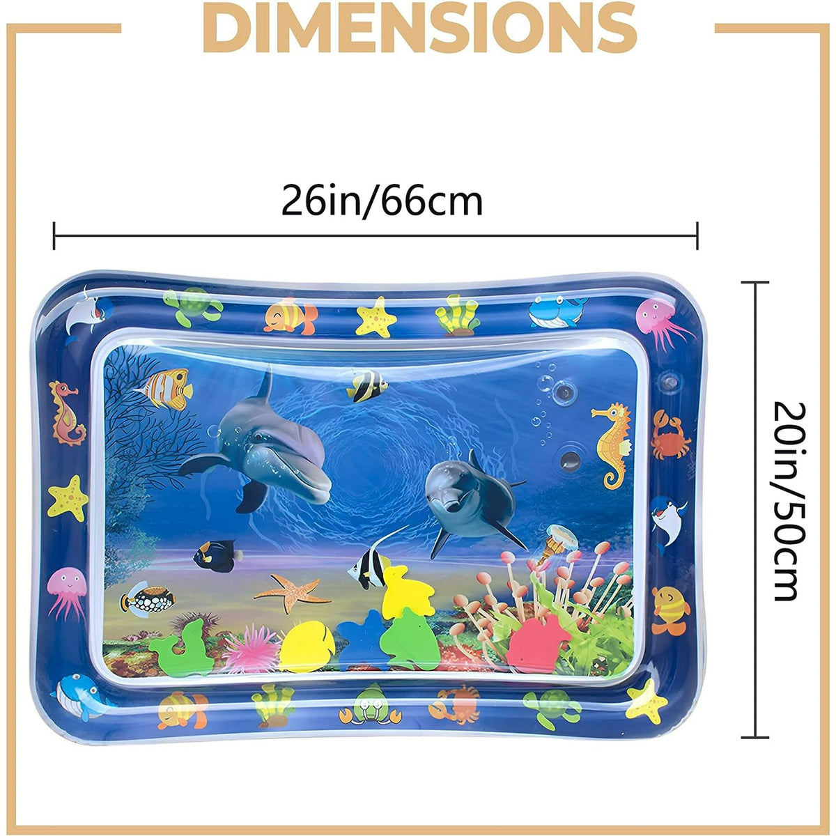 Tummy Time Baby Water Mat, Inflatable Infant Toys Baby Playmat Early Sensory Development BPA-Free
