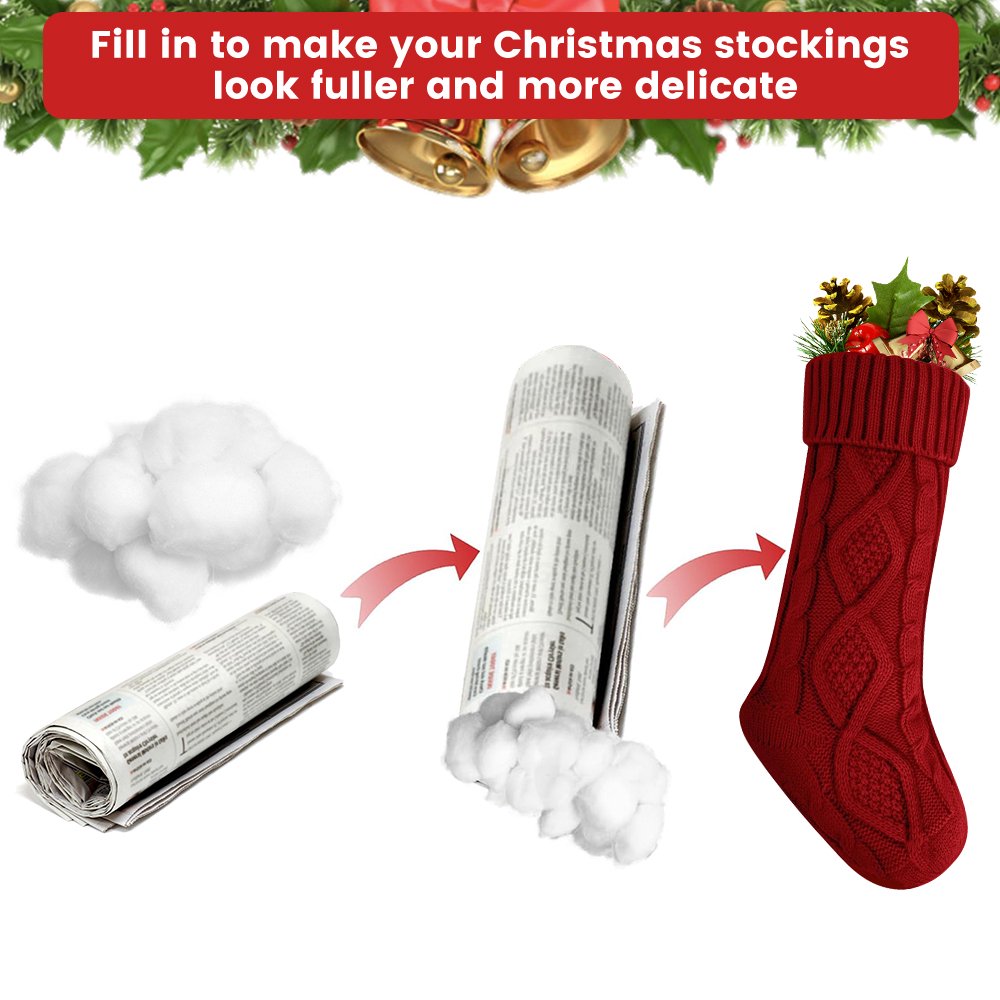Cowin 4 Pack Christmas Stockings, Knitted Stocking for Holiday Christmas Party Family Decorations (Red )