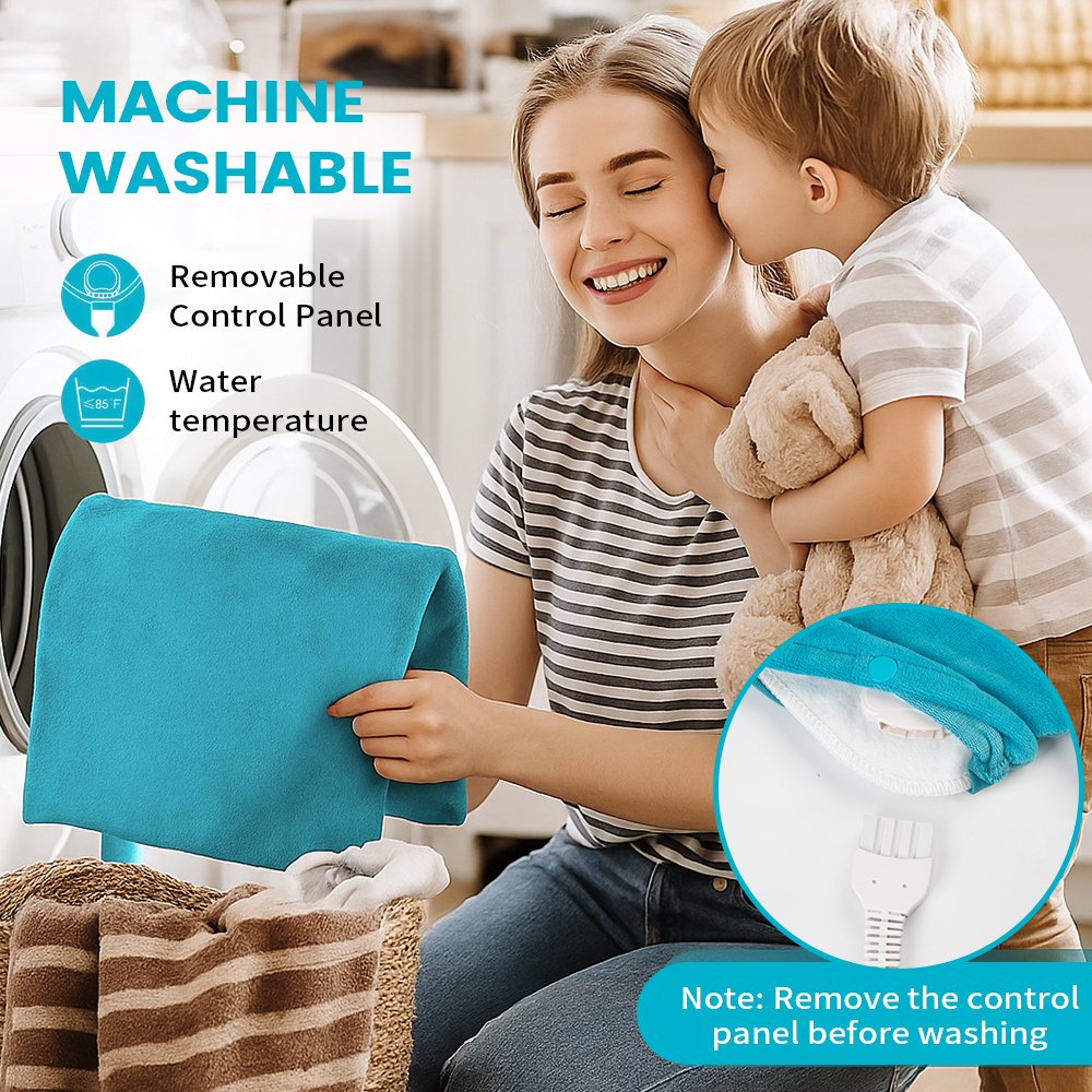 Cowin 12" x 24" Heating Pad with 3 Heat Settings Auto Shut Off,Machine Washable Removable Cover Blue