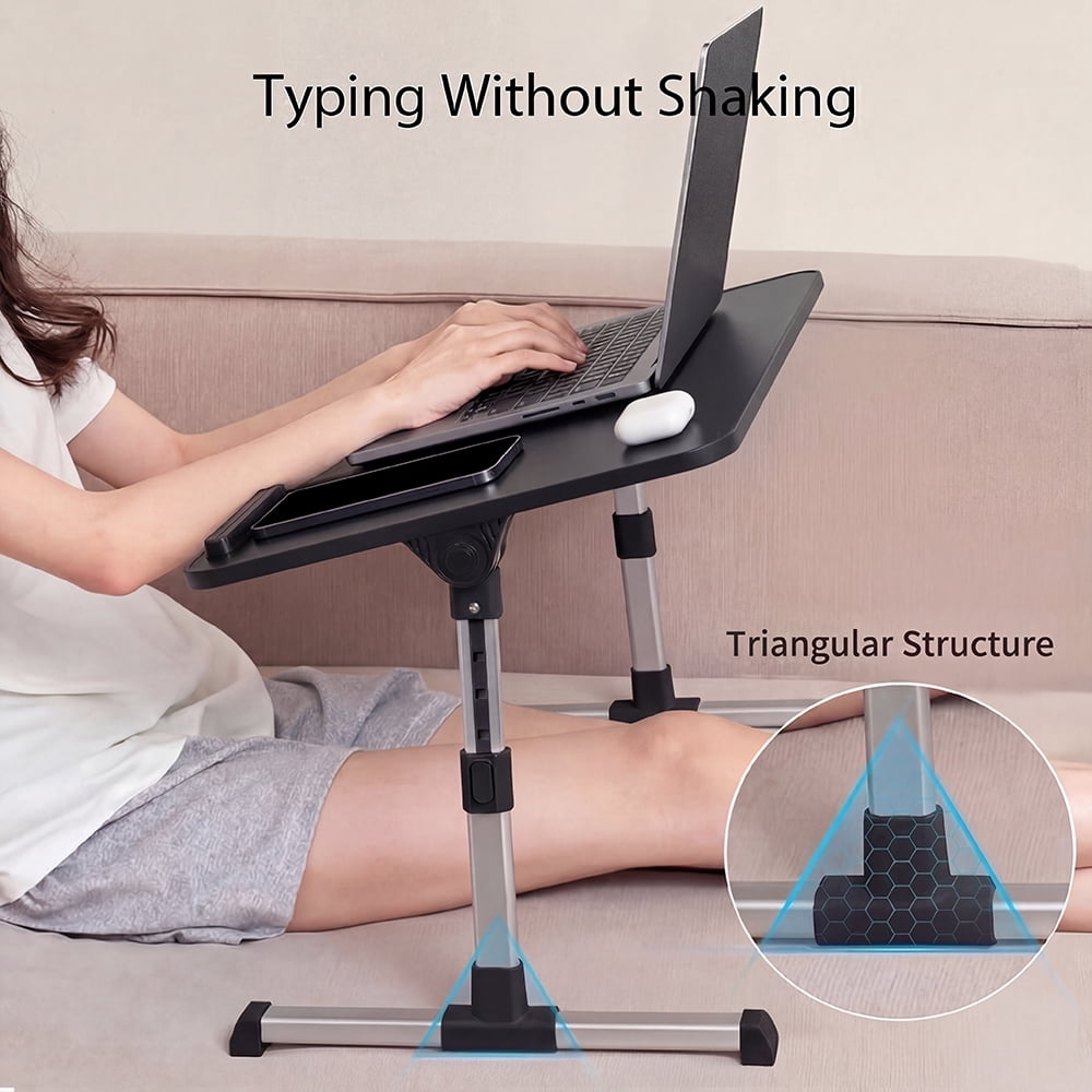 COWIN Laptop Desk Table, Adjustable Laptop Stand, Foldable Lap Desks 20.5×11.82 in (Black)