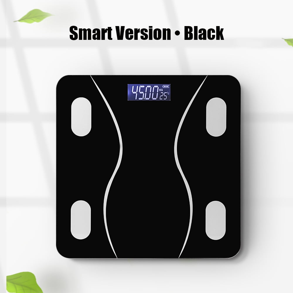 COWIN Smart Digital Body Fat Scale Rechargeable Bluetooth Connection Electronic Bathroom Scale Personal Bathroom Scale 180kg Capacity Minimalist Design White Edition, Black