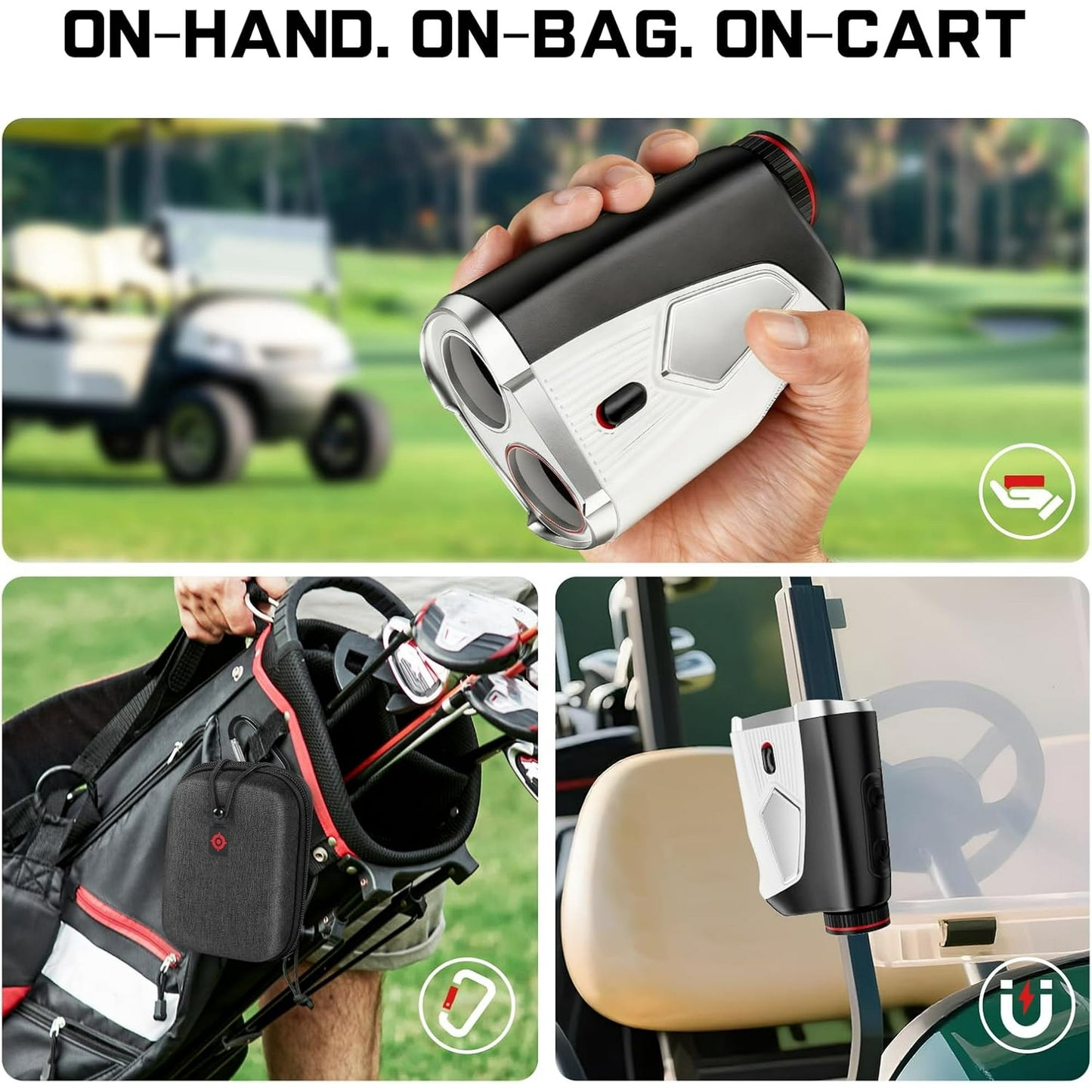 Golf Rangefinder with Slope, 1500 Yards Laser Range Finder, 7X Magnification, Rechargeable Range Finders Golfing with Flagpole Lock Vibration