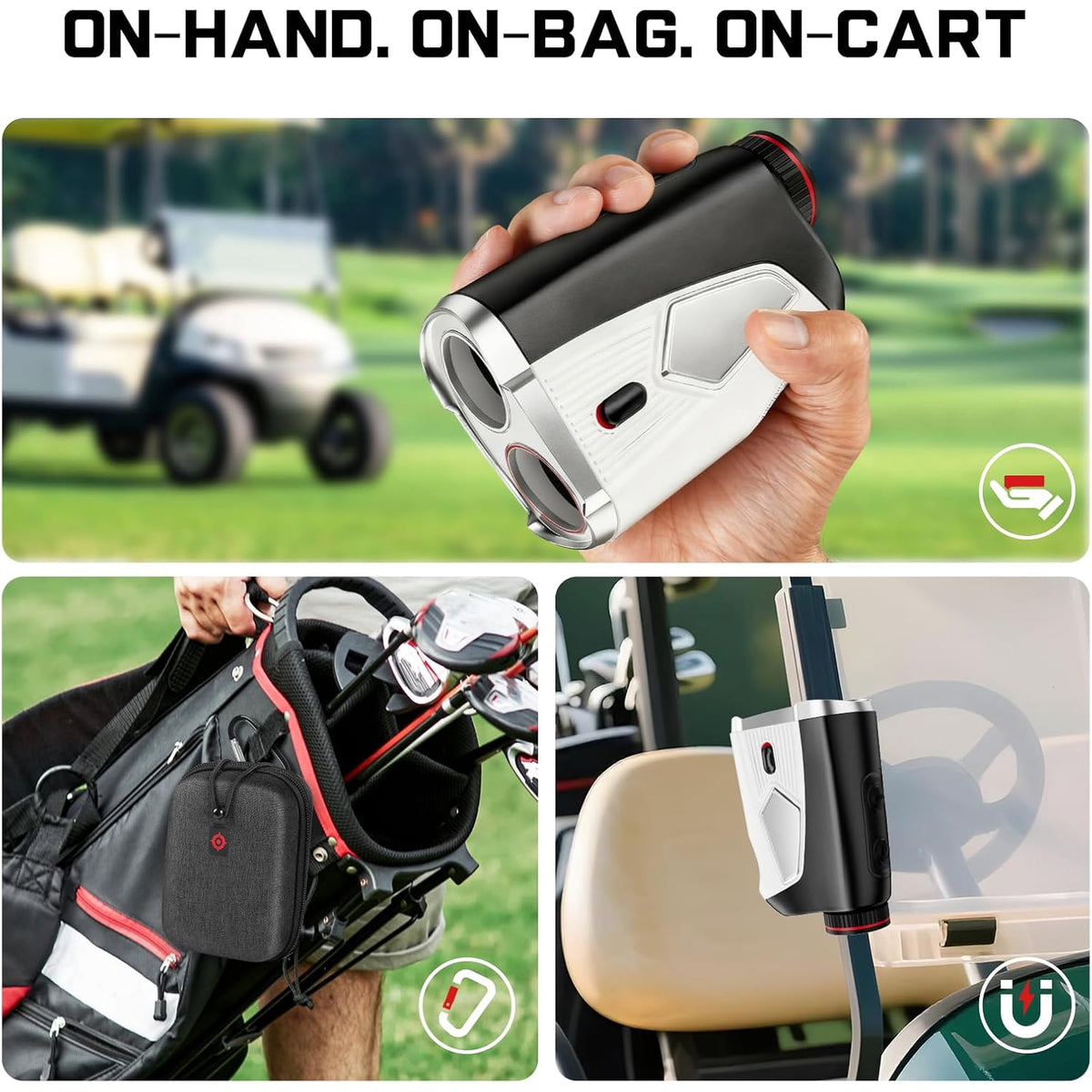 Cowin Golf Rangefinder with Slope, 1500 Yards Laser, 7X Magnification, Flagpole Lock Vibration, Rechargeable