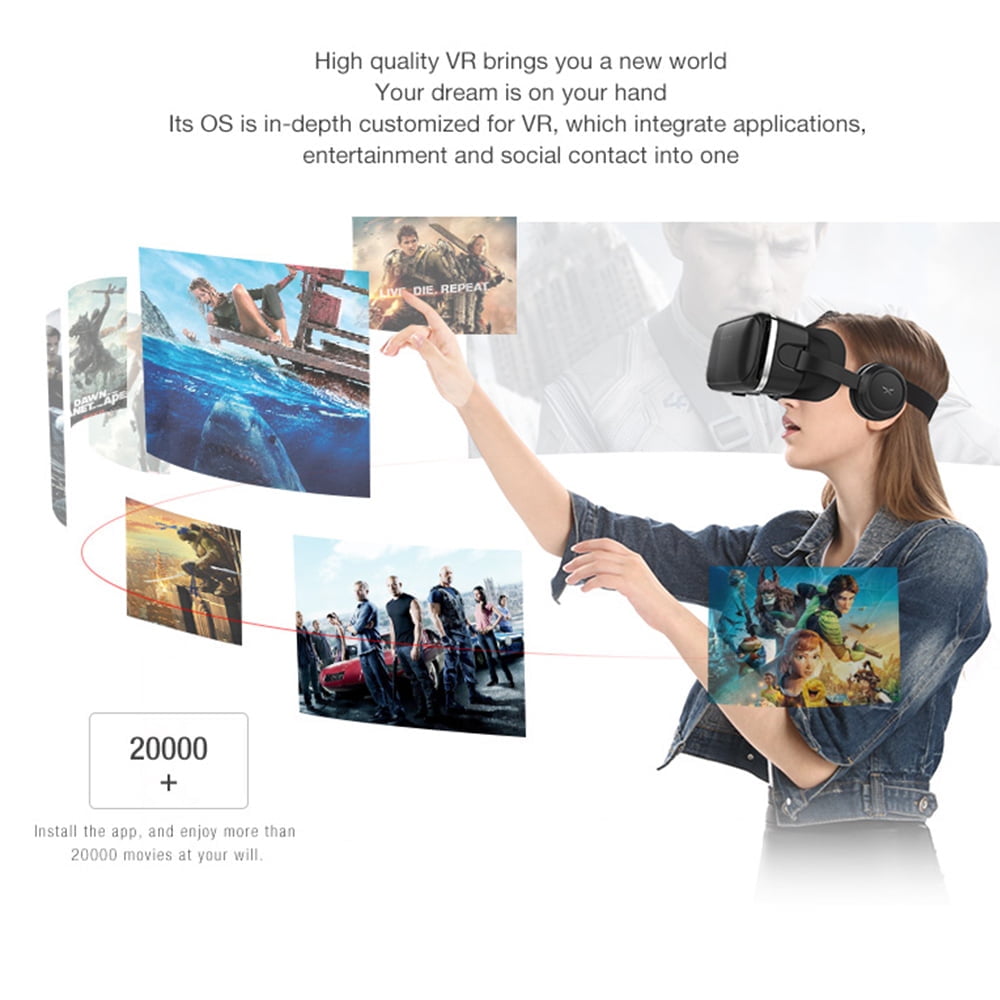 Cowin VR Headset 3D Glasses Virtual Reality Headset for VR Games & 3D Movies, Eye Care System for iPhone and Android Smartphones