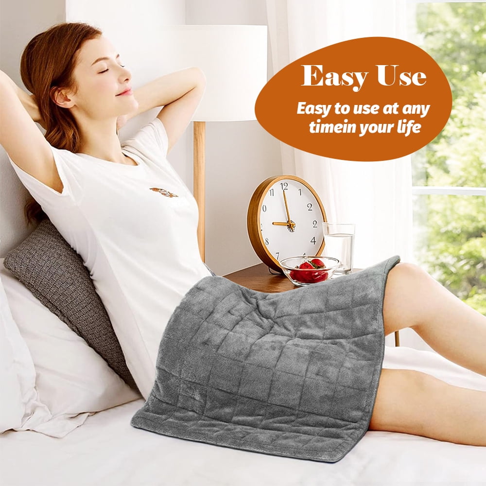 Heating Pad for Back Pain & Cramps Relief, 20"x24" Electric Heat Pad for Neck, Shoulders & Menstrual Pain, Multiple Heat Settings & Auto-Off Timer, Soft Machine Washable Fabric, Grey