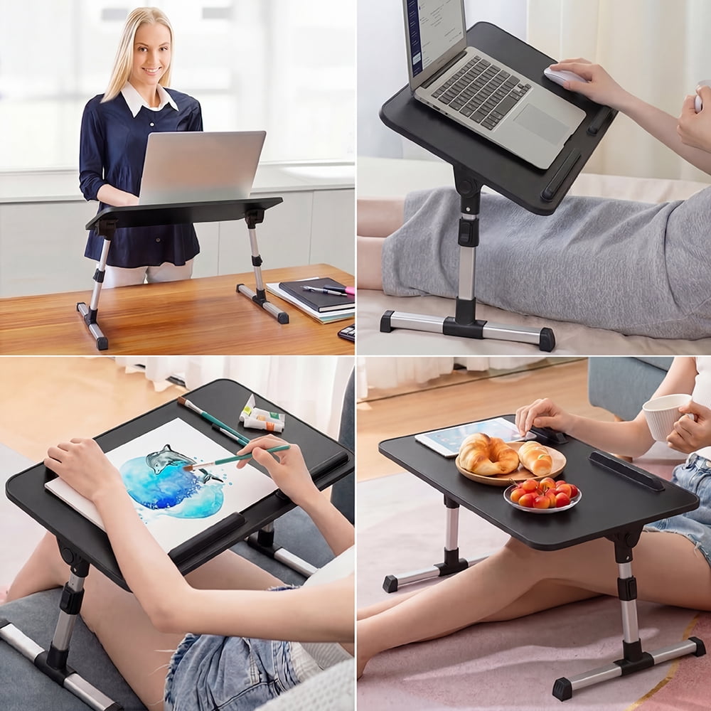 COWIN Laptop Desk Table, Adjustable Laptop Stand, Foldable Lap Desks ,Enlarged 23.62×13.4 in (Black)